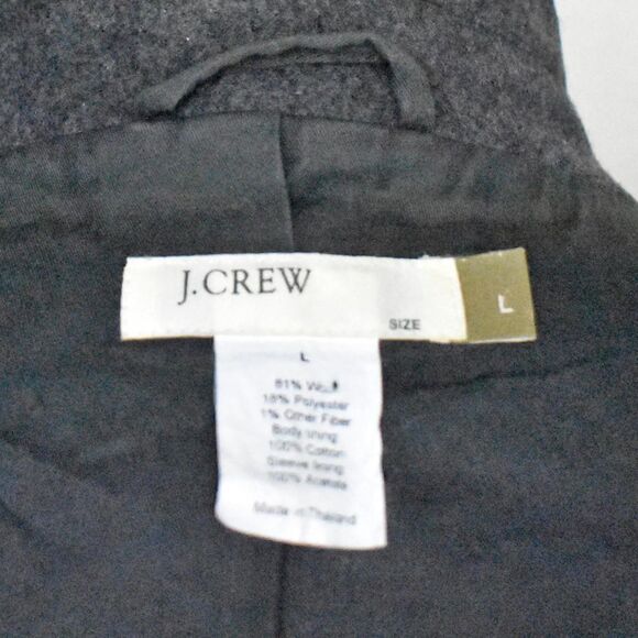 J Crew Gray Wool Blend Coat Hidden Placket Button Front Hip Length Women’s XL - Picture 7 of 7